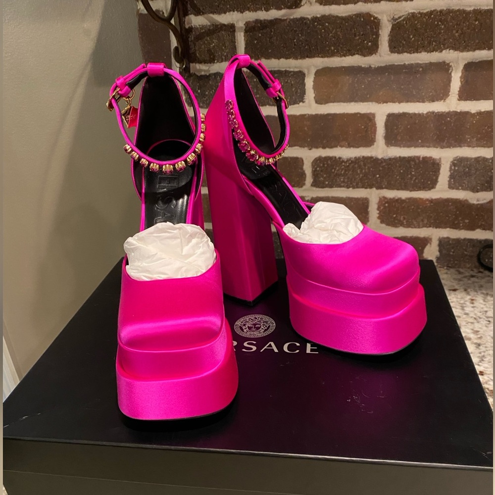 Versace Pink Platform Heels